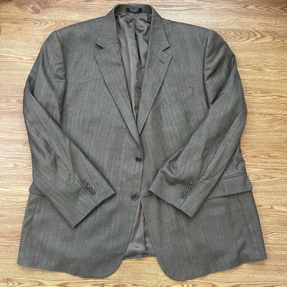 Versini Men's Sport Coat Blazer Two Button Silk Wool‎ Blend Herringbone Gray 52R